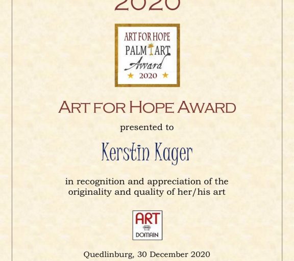 Auszeichnung mit Art for Hope Award